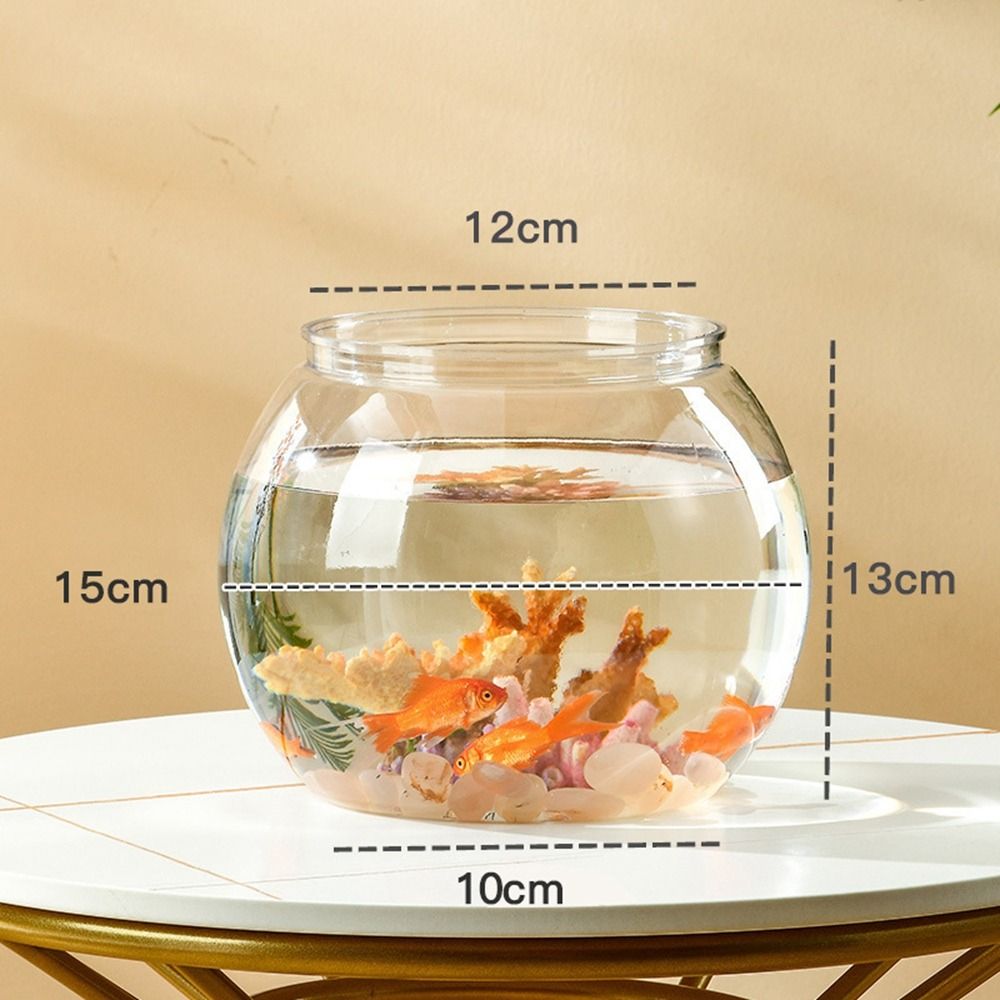 Live Fish Aquarium - Akwarium Domowe Przezroczyste Okrągłe Plastikowe Małe