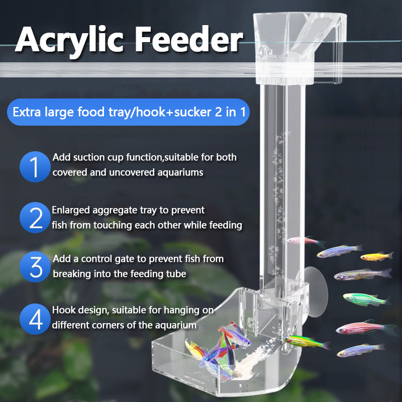 Aquarium Fish Variety - Akwarium Akrylowa rurka do karmienia Antypoślizgowa