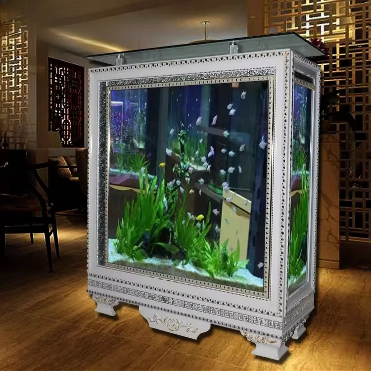 Aquarium Xxl - Szklany akwarium z barierą od podłogi