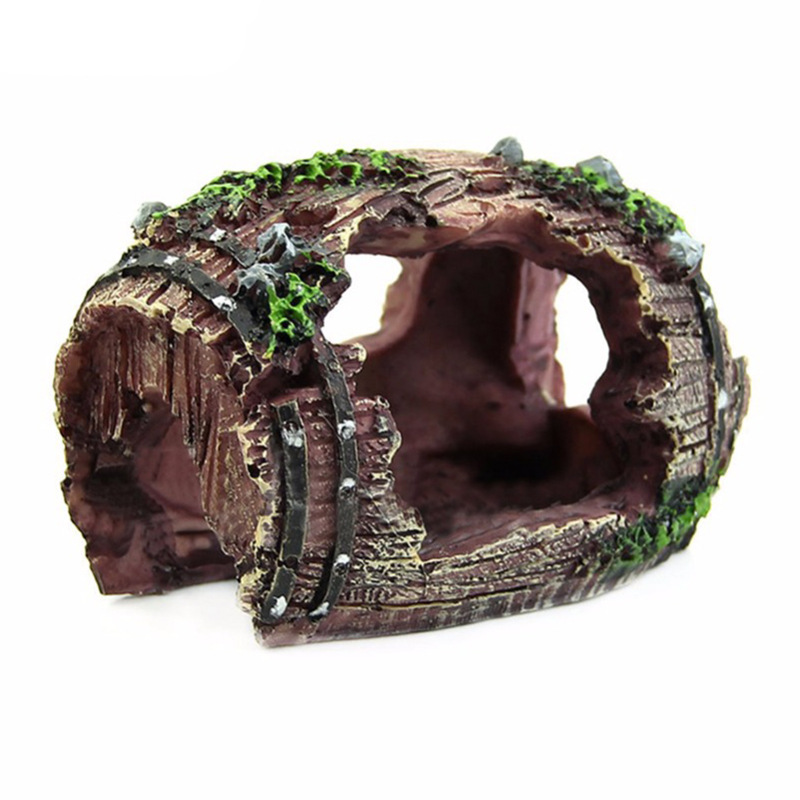 Sztuczna jaskinia beczka z żyw – Aquarium Fish Hiding Places recenzja i cena